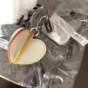 Coach leather 3D heart bag charm